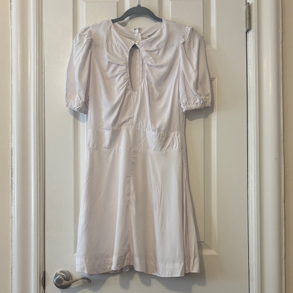 Chic Puff Sleeve Mini Dress in White - new without tags